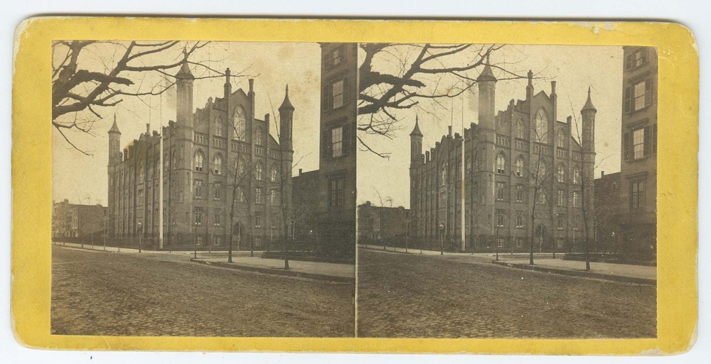 G2564~ NEW YORK – Manhattan Lexington Ave Free Academy c.1860s Stereoview