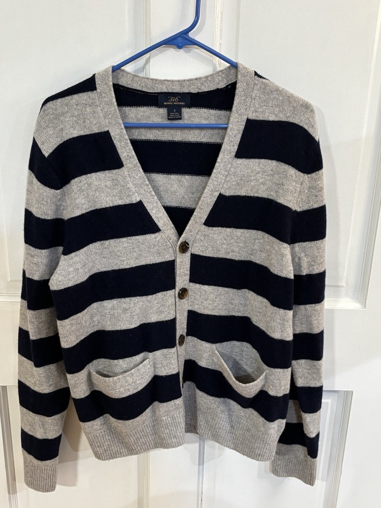 Brooks Brothers 346 Wool Blend Cardigan Striped Small Men’s
