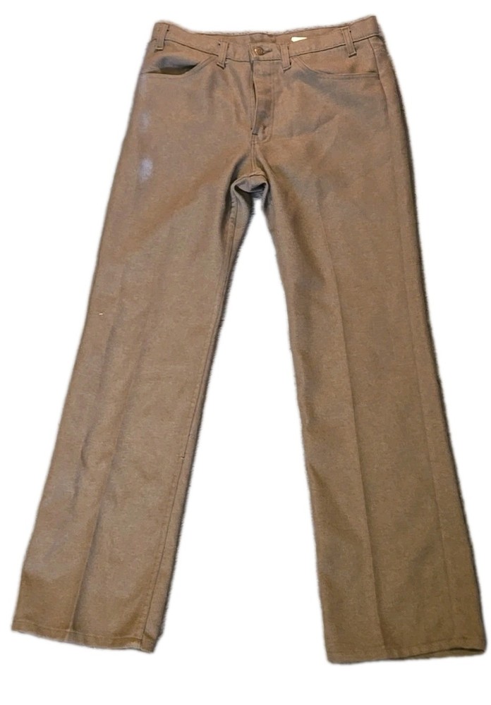 Vtg Levis 34X32 Action Slacks Mens Made in USA Polyester Workwear Brown
