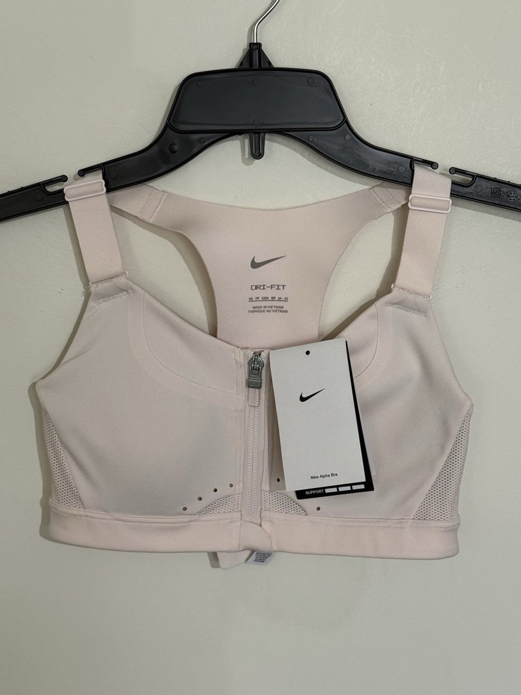 Nike Alpha Women's High-Support Padded Zip-Front Racerback Sports Bra XS A-C NWT