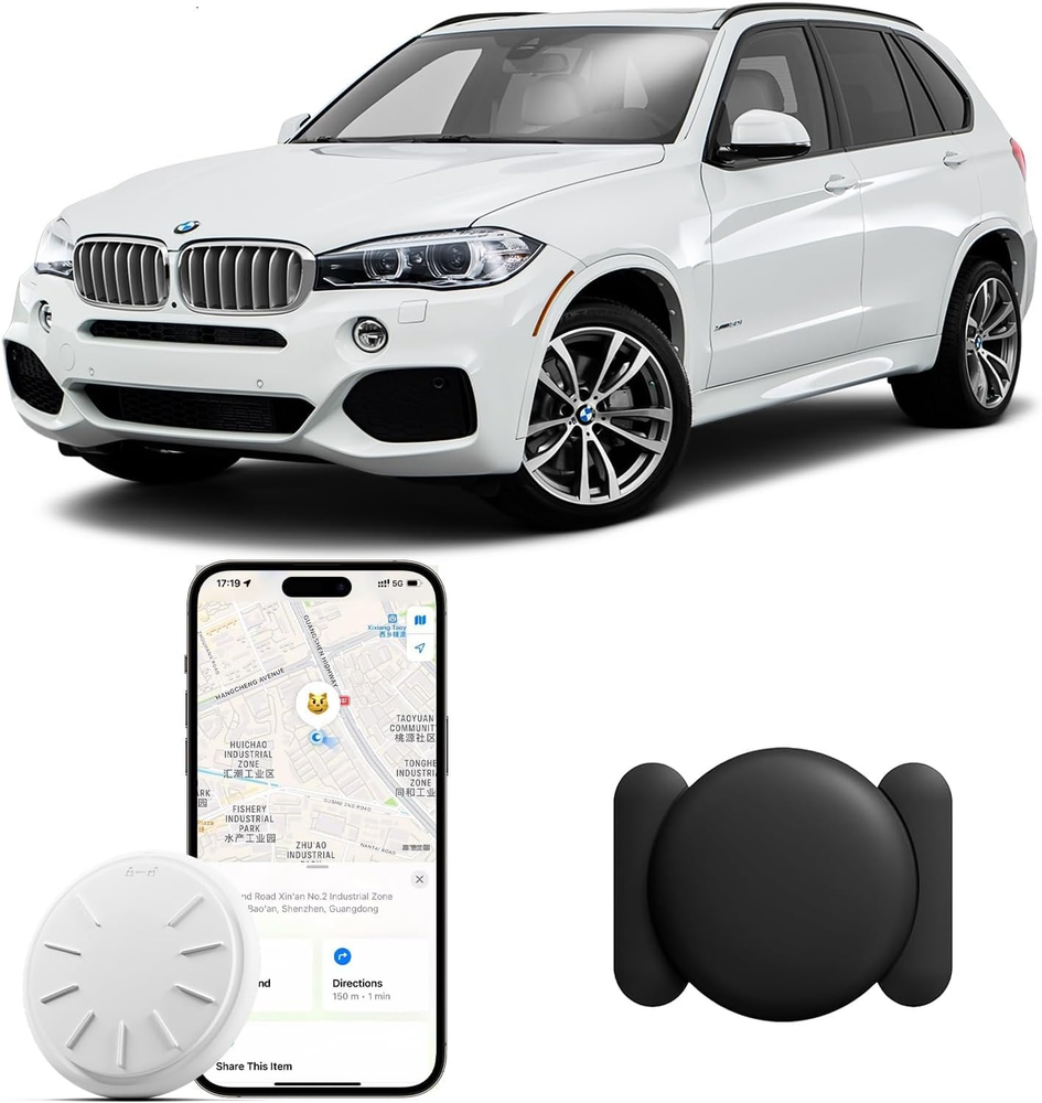 Car GPS Tracker Device Real Time Finder w/ Magnetic Case, No Fee, iOS Find My