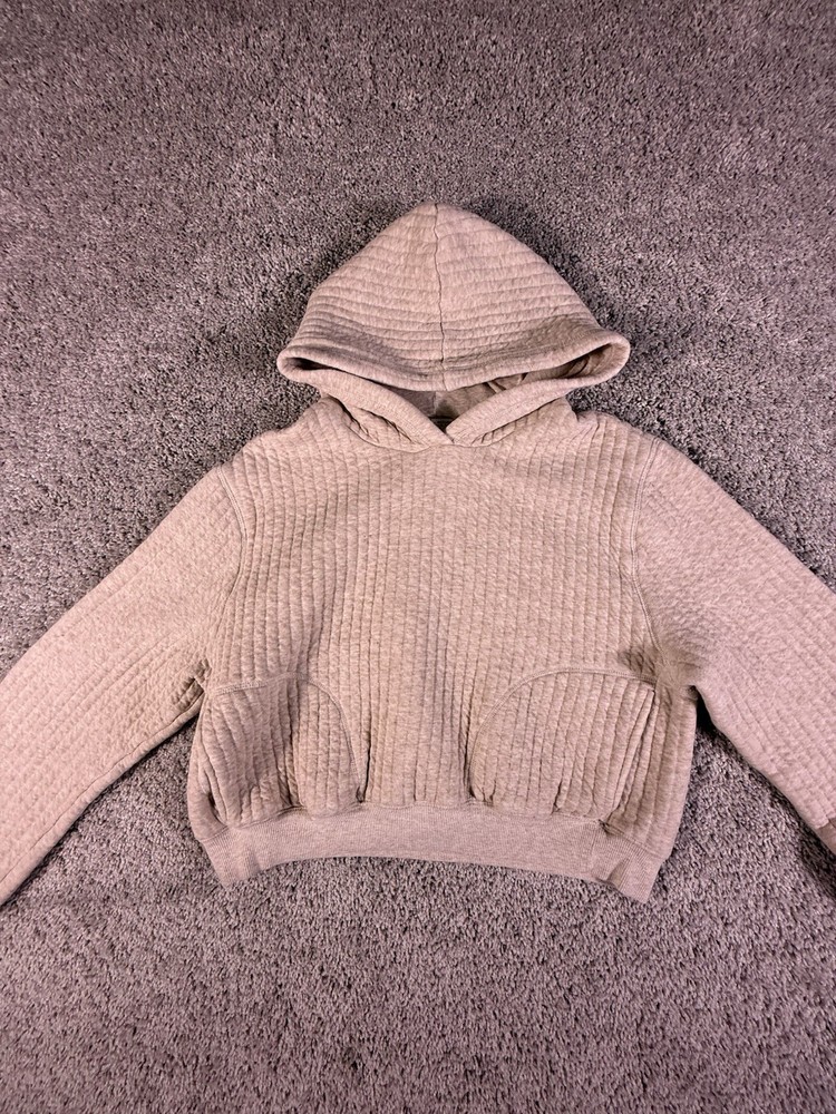 Aerie Offline Hoodie Cropped Oversized Size Medium Beige