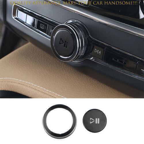 Volvo S90 2017-2024 Black Alloy Center Console Volume Knob Ring 2PCS