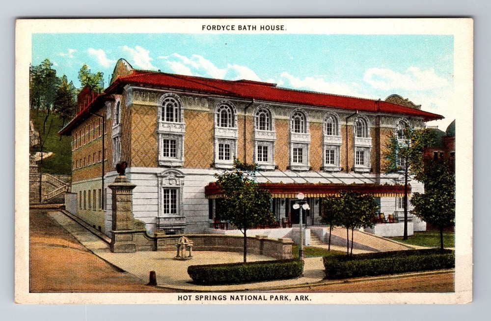 Hot Springs AR-Arkansas, Fordyce Bath House, Advertising, Vintage Postcard