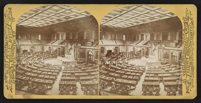 Washington DC House of Representatives Chamber 1900s Stereoview Interior