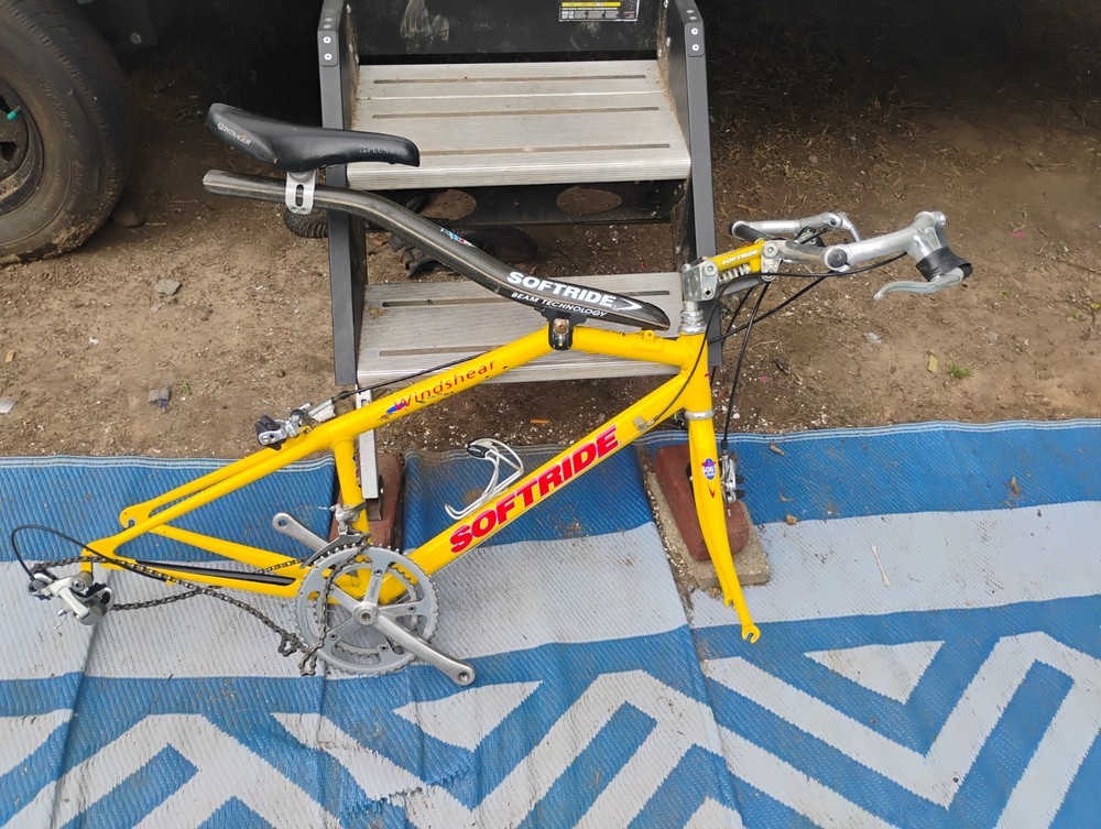 Softride Windshear Triathlon Racing Bike Frame 650c Yellow Aluminum Size L