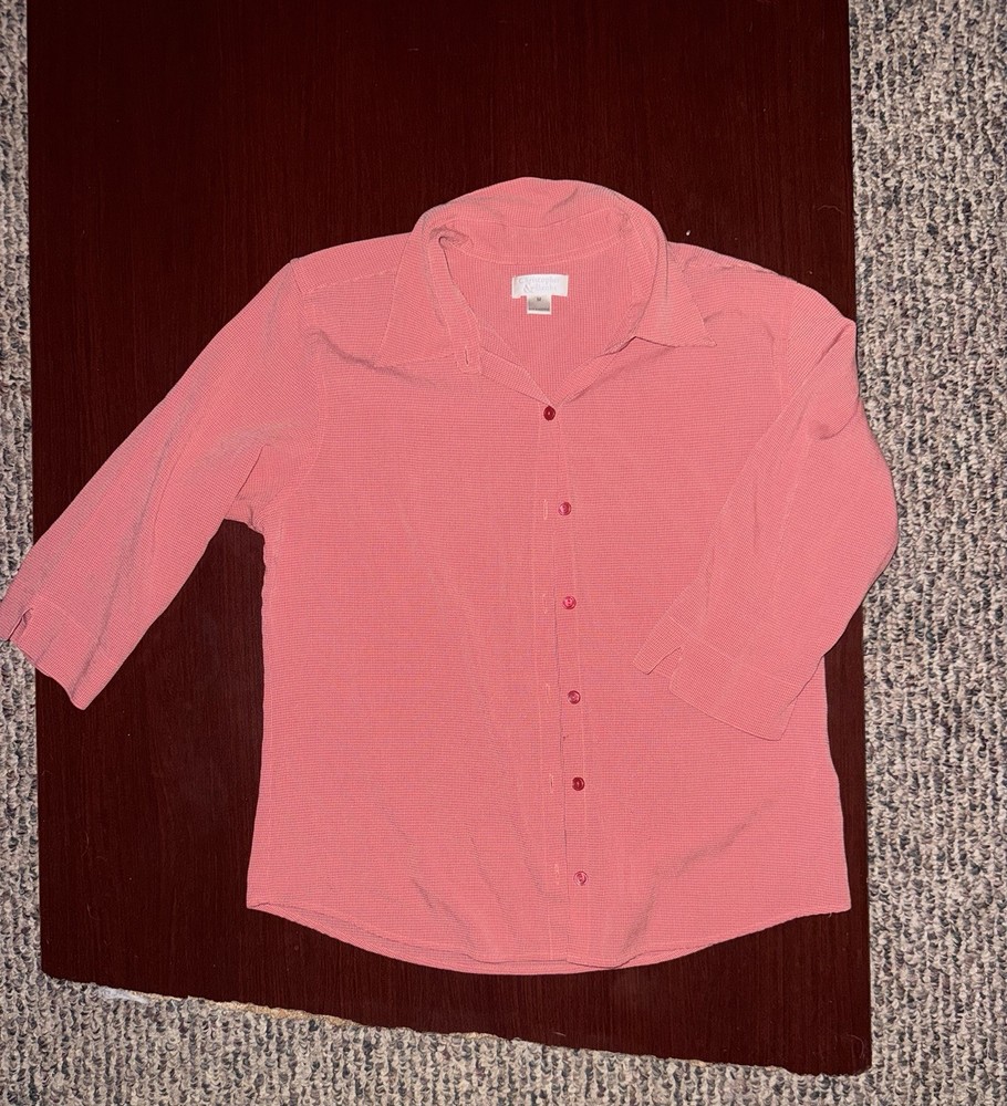 Christopher And Banks Coarl Color Medium Blouse With Buttons