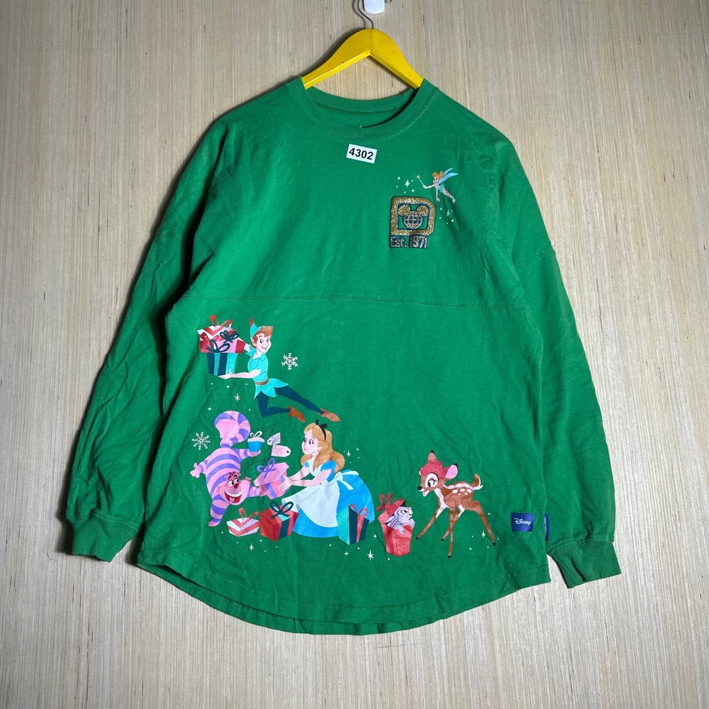 Walt Disney World Long Sleeve T-Shirt Mens Small Green Spirit Jersey Graphic