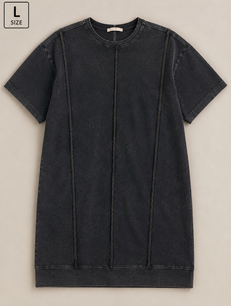 Women’s Black Solid Jersey Short Dress by Easel L