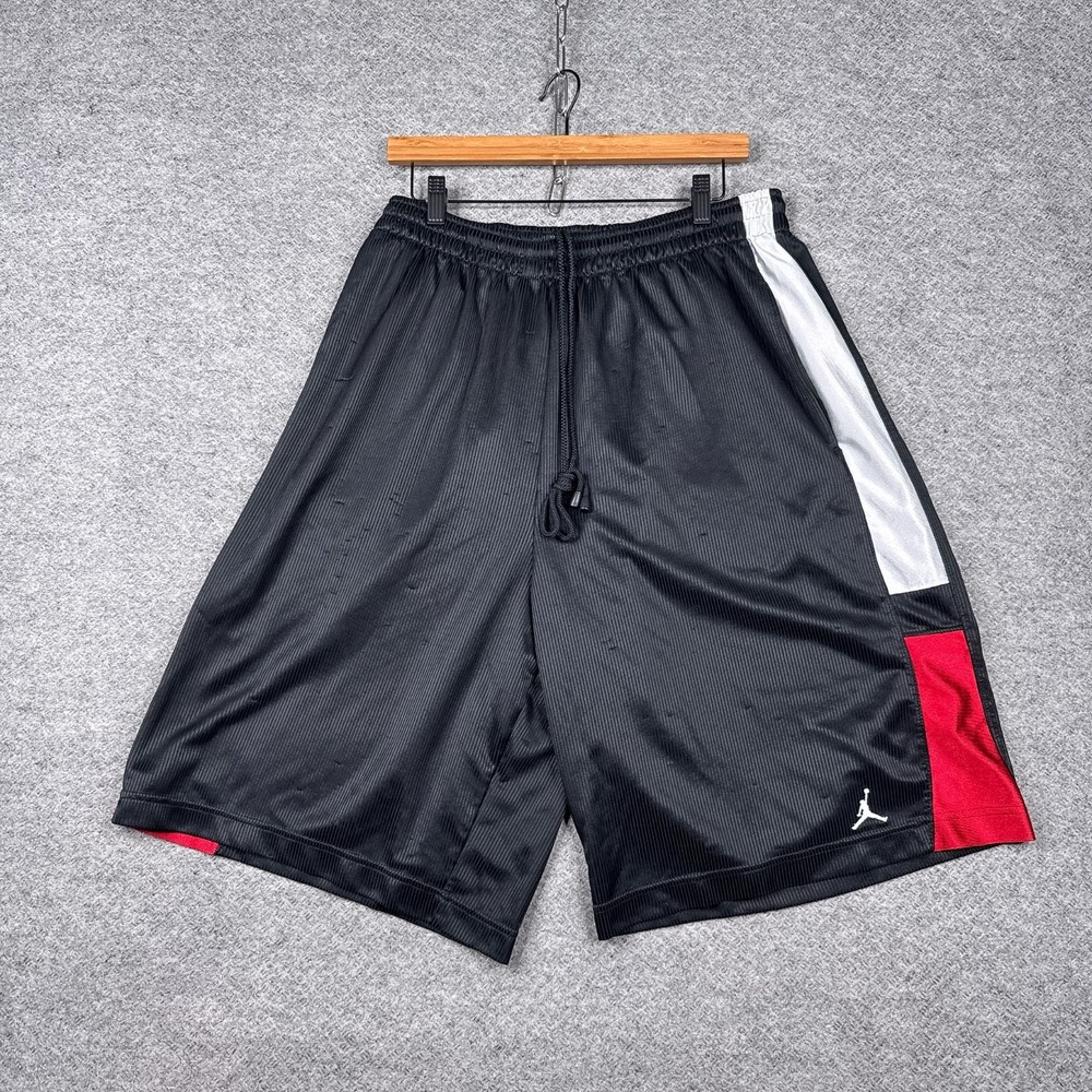 Vintage Nike Air Jordan Shorts Mens XL Black White Red Retro Basketball