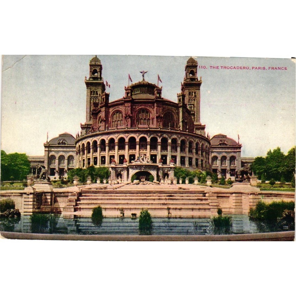 Vintage Postcard The Trocadero Paris France Palais du Trocadero Unposted 110