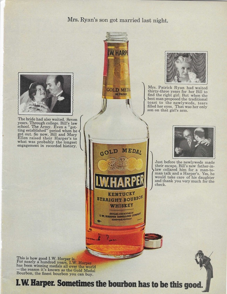I.w, Harper Bourbon  Original Print Ad