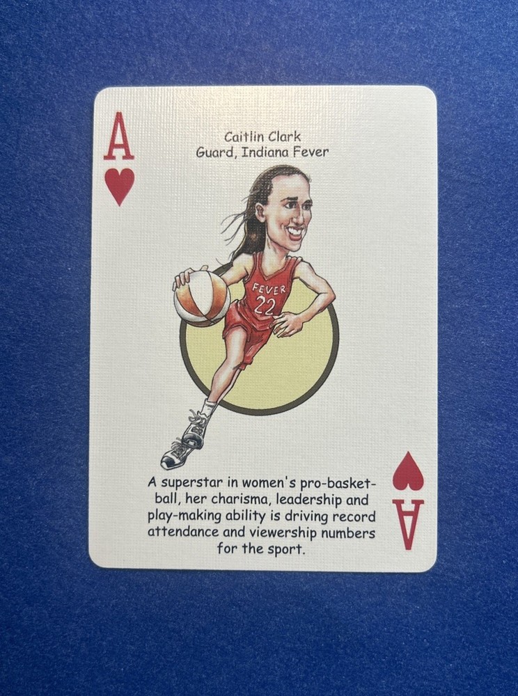Caitlin Clark - Hero Decks Ace of Hearts Playing Card, Indiana Fever WNBA