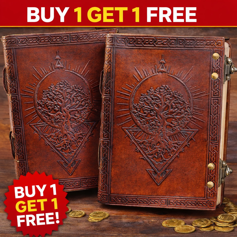 Leather Journal Handmade 7x5 Vintage Diary Double Lock 200 Pages B1G1