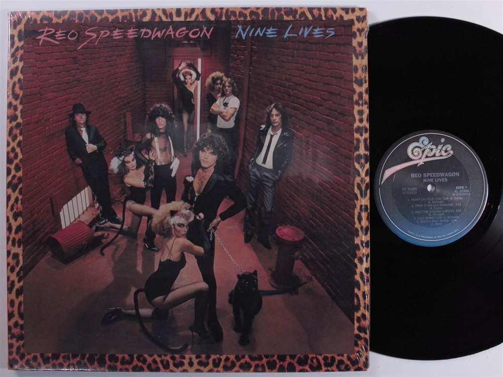 REO SPEEDWAGON Nine Lives EPIC LP VG+ gatefold SHRINK d