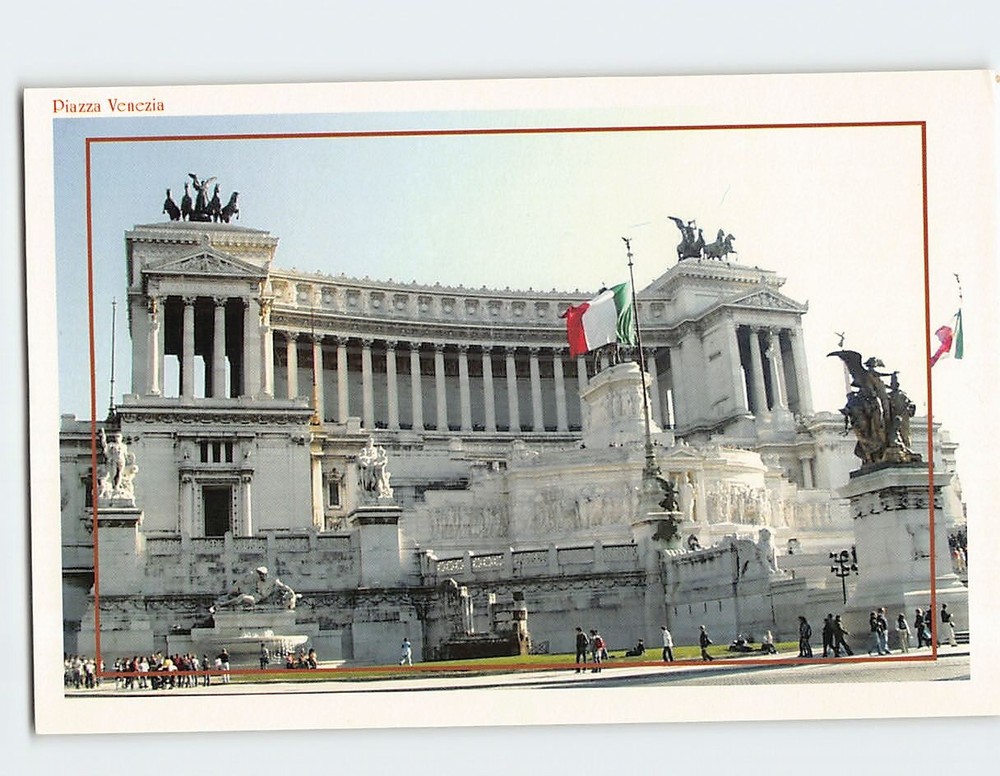 Postcard Piazza Venezia Rome Italy