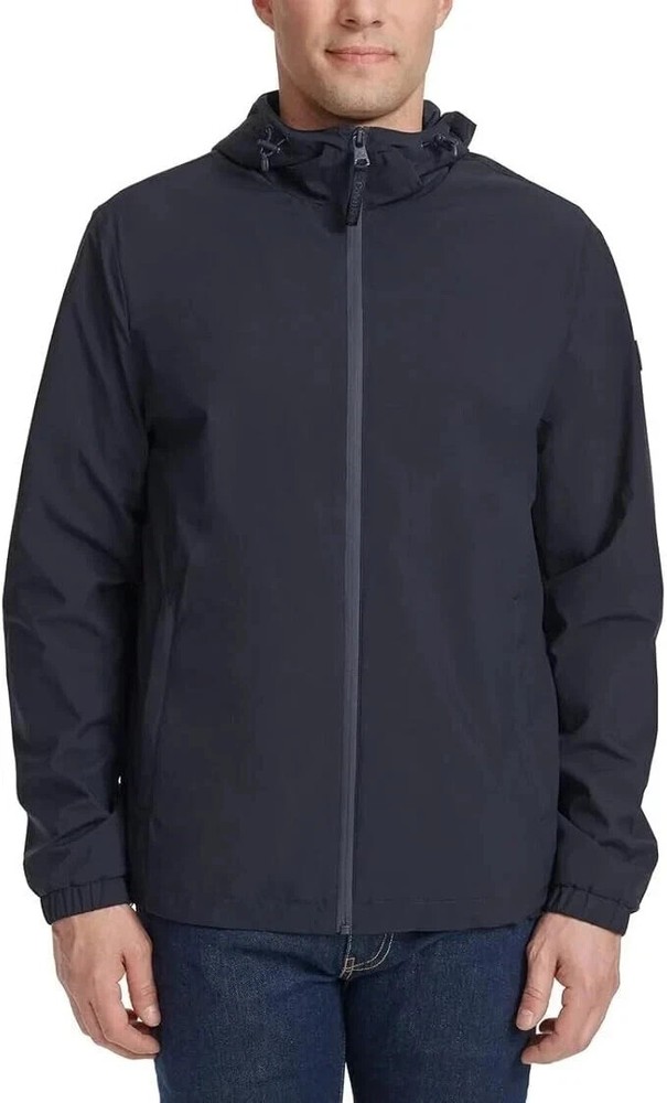Calvin Klein Men’s Hooded Windbreaker Jacket, True Navy, Size XXL