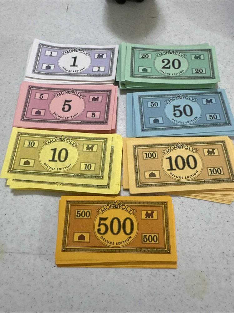 Monopoly Deluxe Edition Money Currency Only - 1998 Replacement Parts Pieces