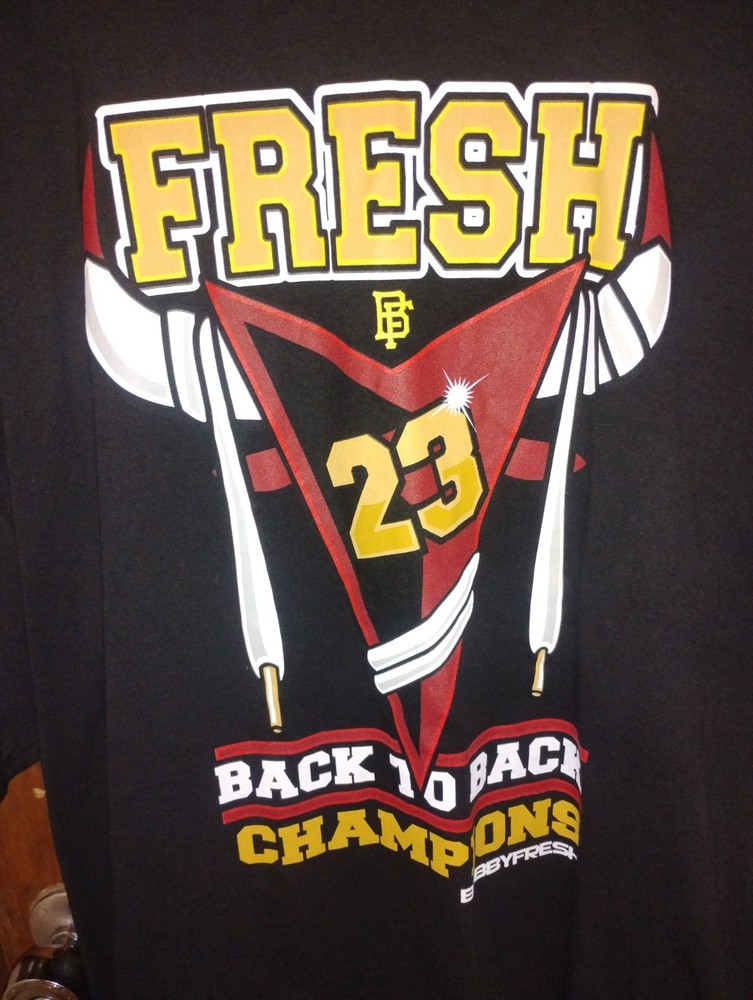 Bobby Fresh: Back To Back Champs 23 Bulls Logo T-Shirt Mens 4XL