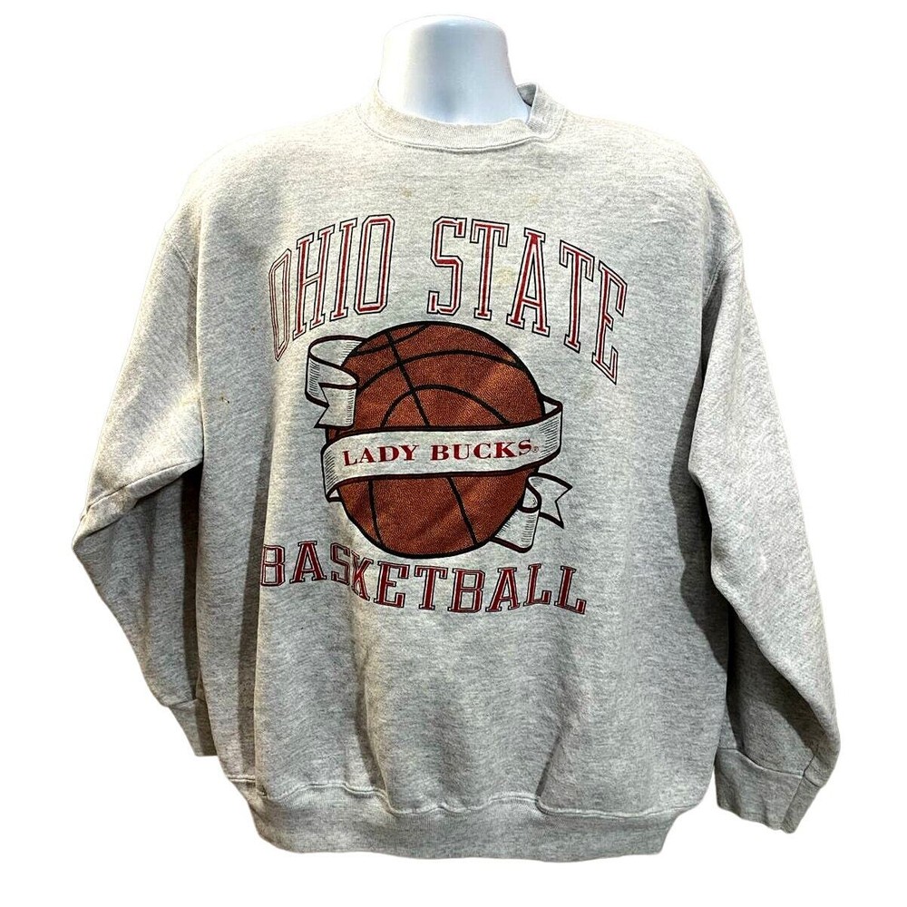 Vintage Ohio State Buckeyes Basketball Ladies Sweater Pullover Made in USA