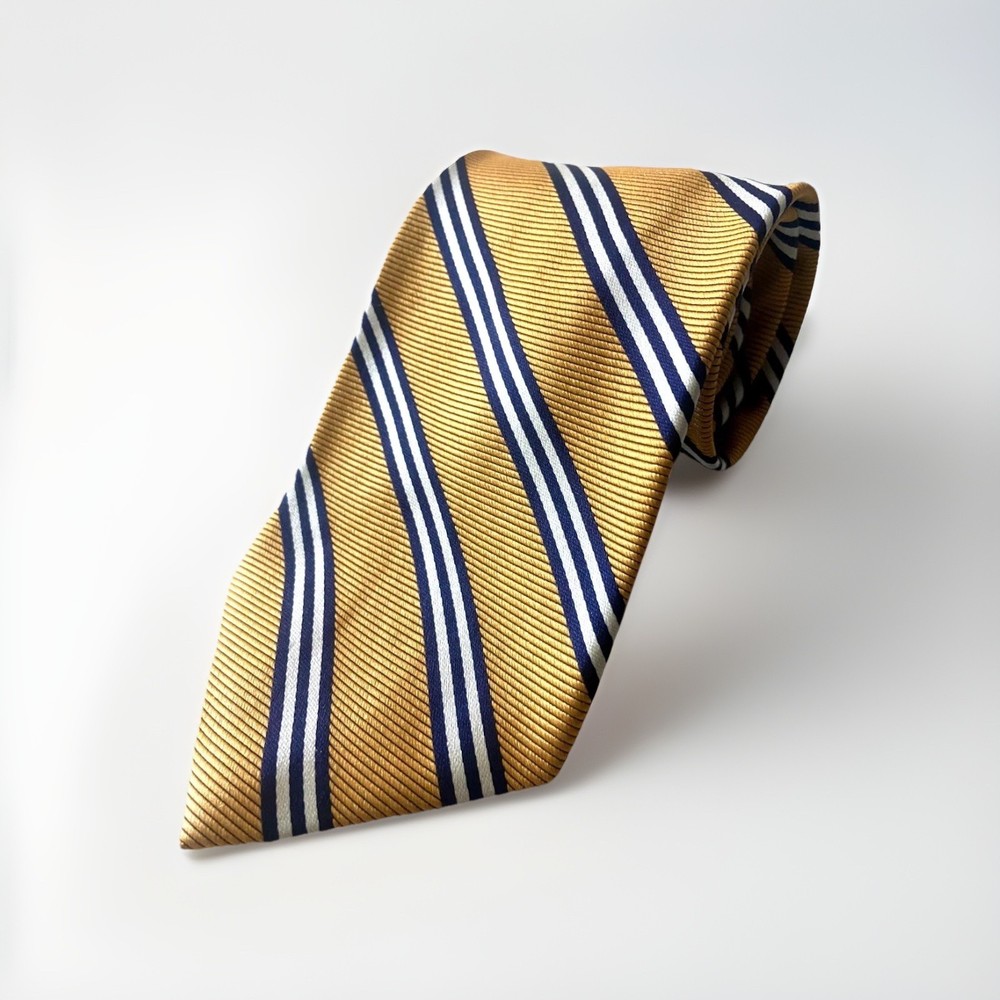Brooks Brothers Makers Repp Design Silk Neck Tie Woven In England 60 x 3.75
