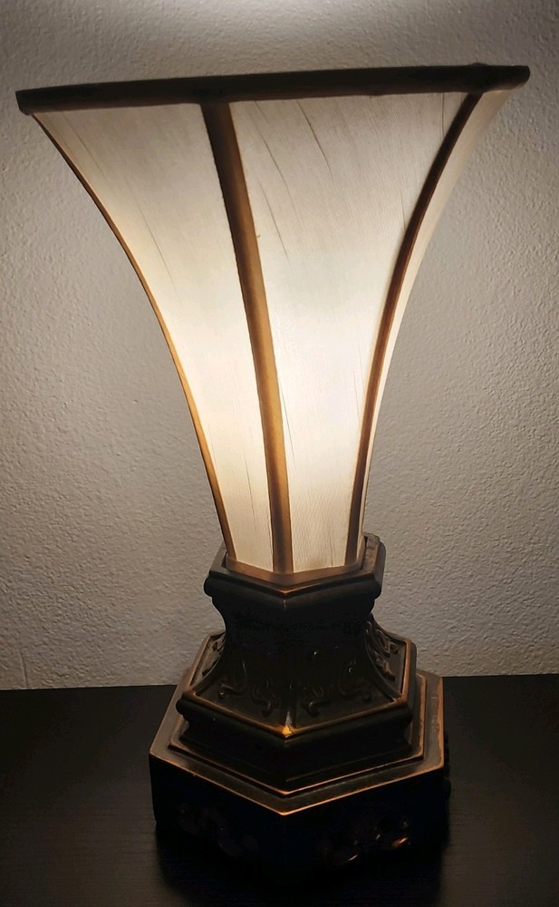 Bronze resin  Table/desk mantle Lamp with Trumpet shape shade
