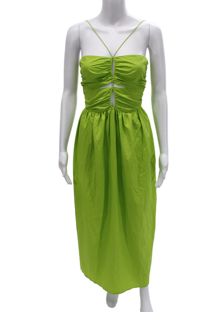 Rails Womens Maxi Slip Dress Green Sleeveless Drawstring Size MFree Shipping in US $100+ Orders | $6.95 Orders Below