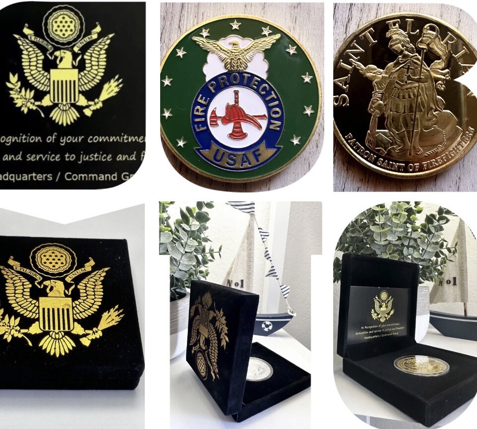 U S AIR FORCE Fire Protection Challenge Coin USA AF