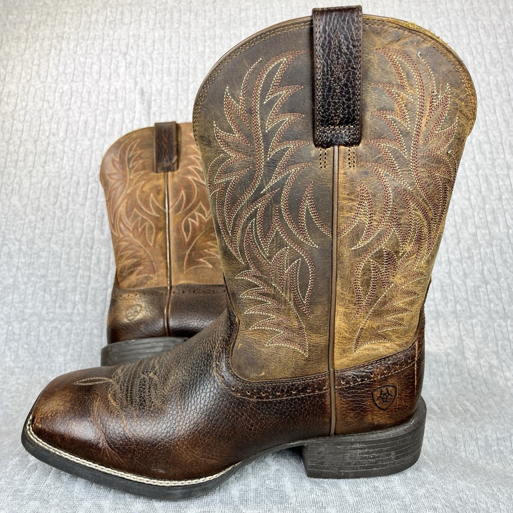 Ariat sport wide square toe cowboy Boot new without box Men (8EE) brown leather