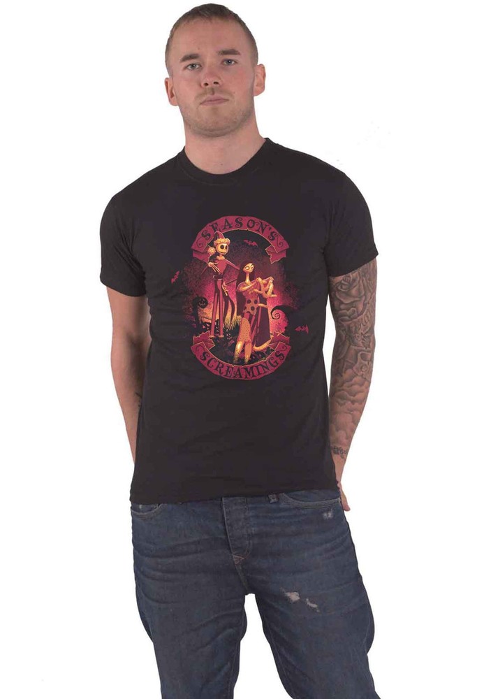 Nightmare Before Christmas T Shirt Seasons Screamings Official Mens Black