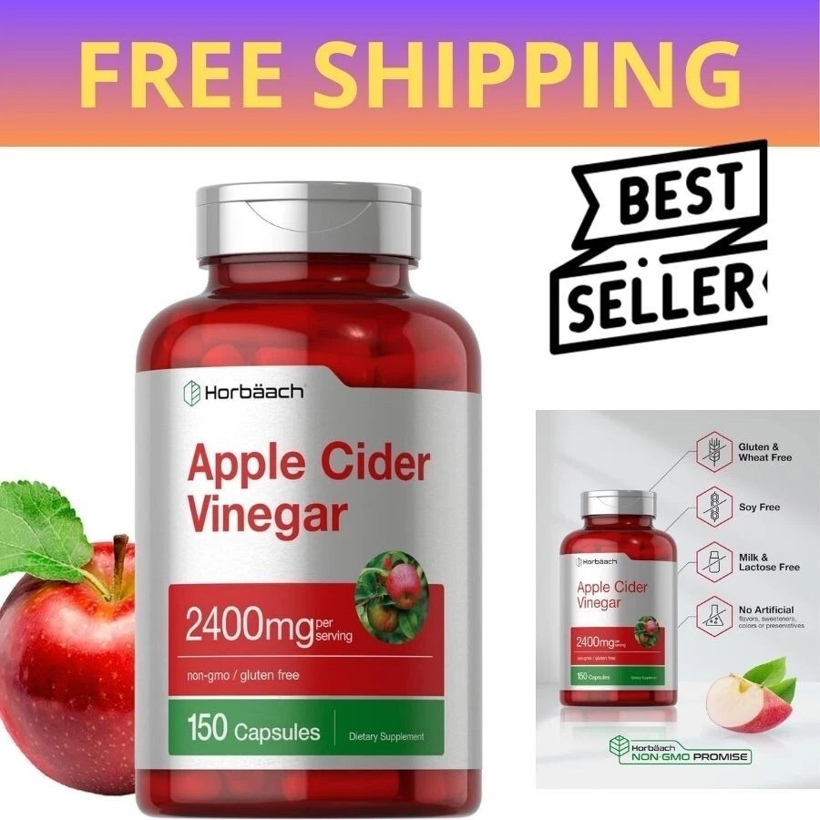 Apple Cider Vinegar Capsules | 2400Mg | 150 Count | Non-Gmo, Gluten Free Supplem