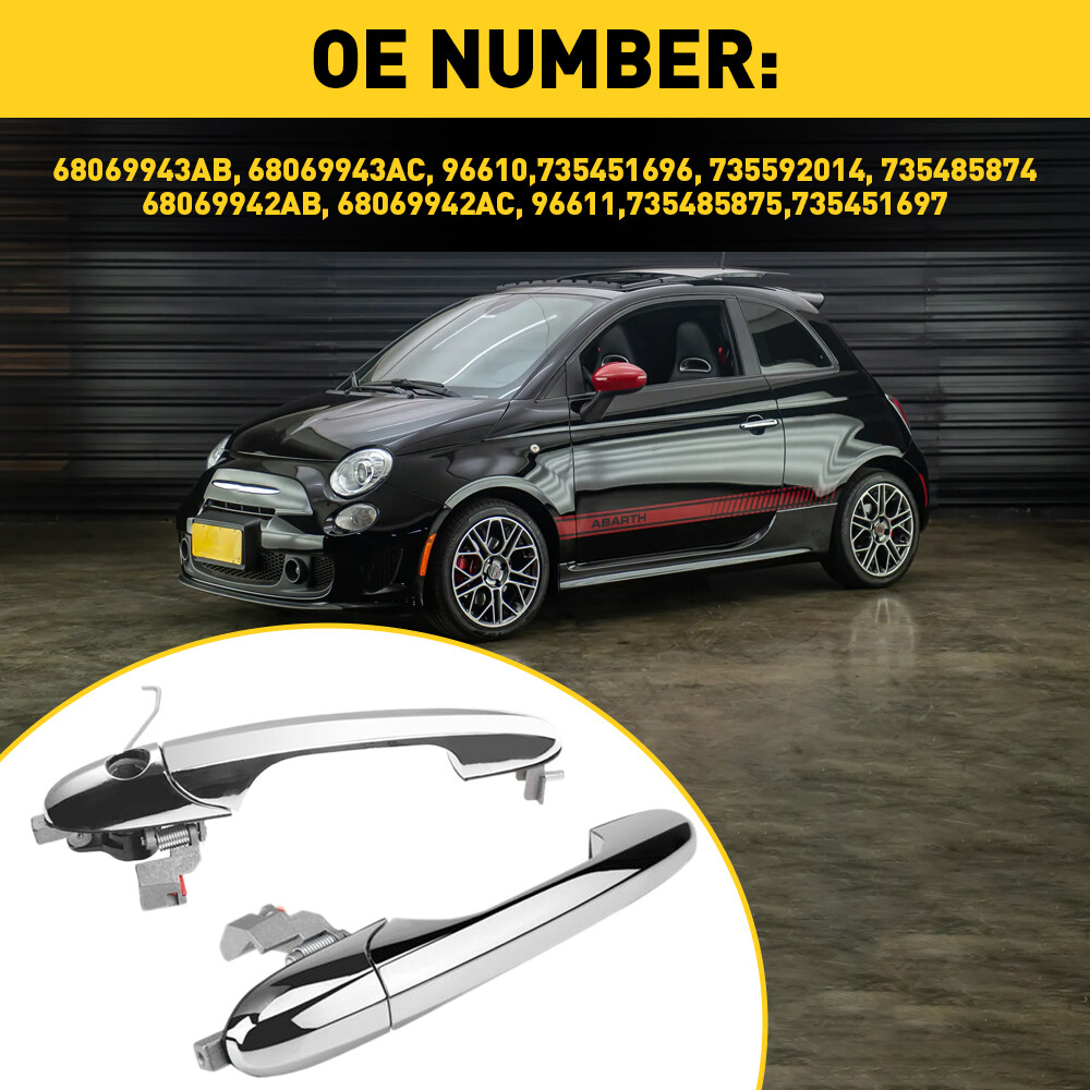 2X Front Exterior Panel LH+RH Handle Door For Fiat 2019 Retro Edition 500 1957
