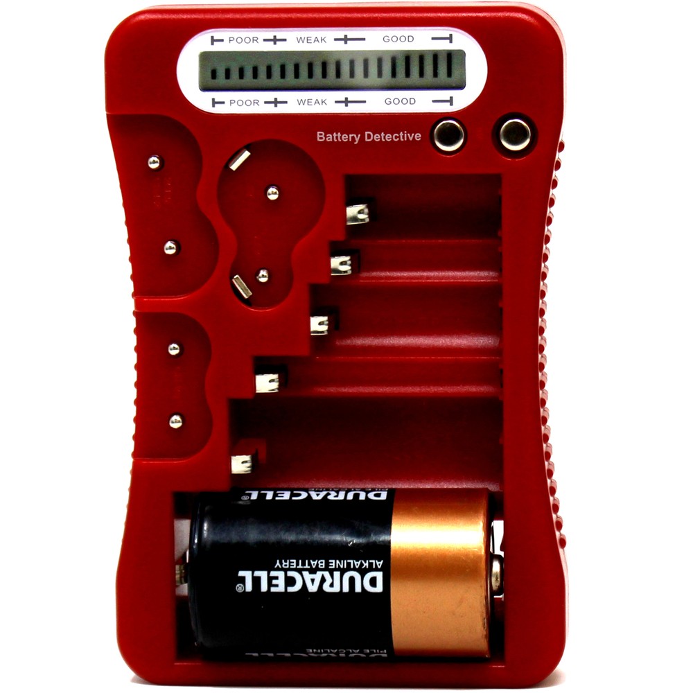 **BRAND NEW**  12-Type Battery Tester-Red, LCD Display, for Household Batteries