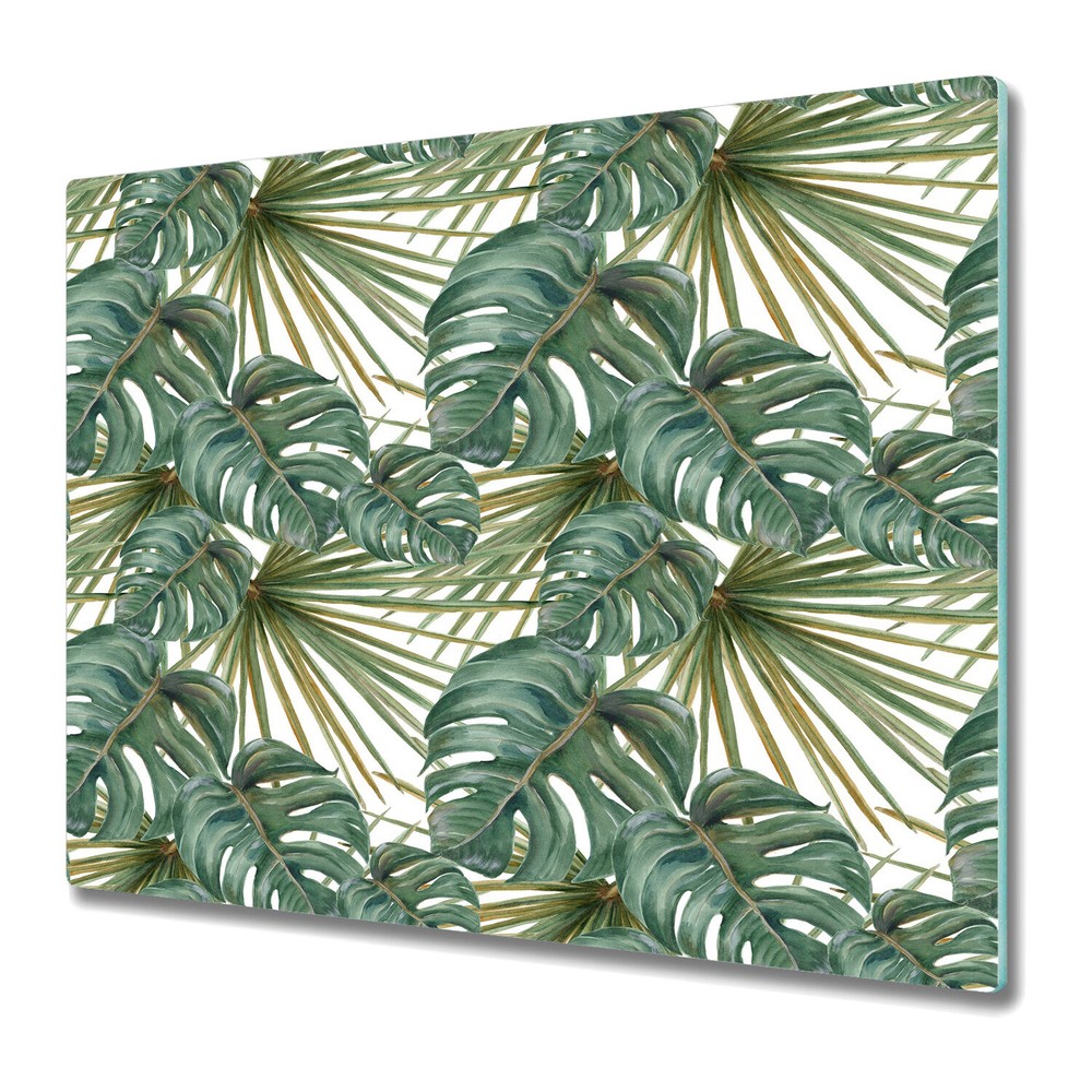 Glass Worktop Saver Kitchen Exotic Plants Big Leaves Jungle Exotic Jungle 60x52