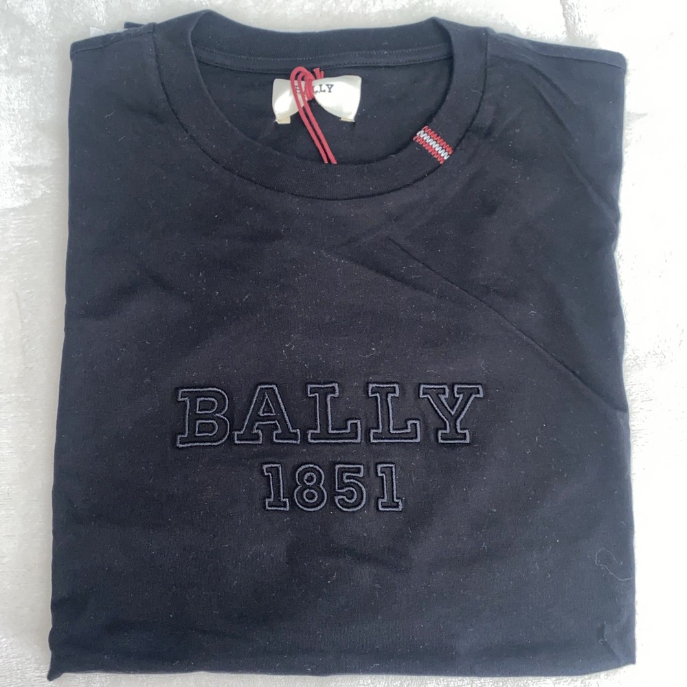 Bally 1851 Black Cotton T-shirt Size Medium