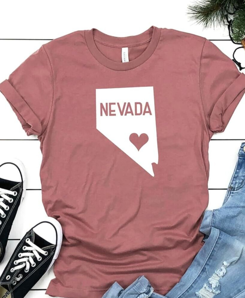 Nevada State Love T Shirt Women's Mauve Size Small