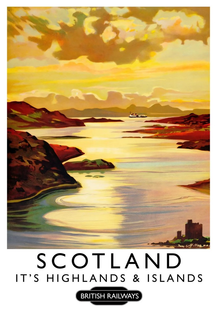 Scotland British Railways Highlands & Islands Vintage Travel Poster Print