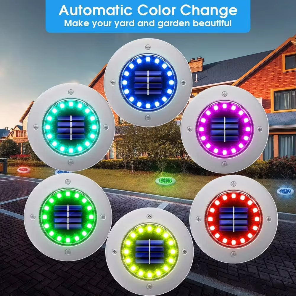 Solar Ground Lights Outdoor Decorations, 12LED Solar Garden Lights Waterproof