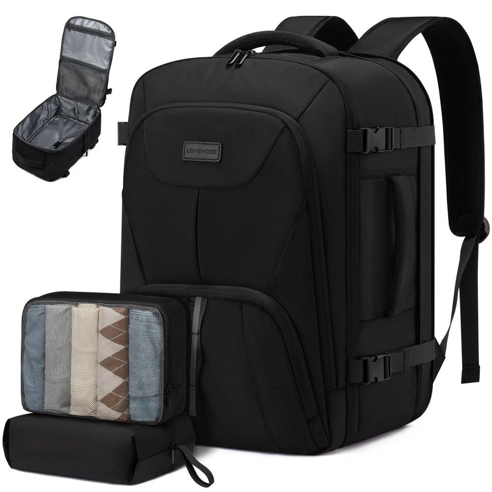 Expandable 40L Travel Carry-On Backpack for Men & Women with Laptop Compartment