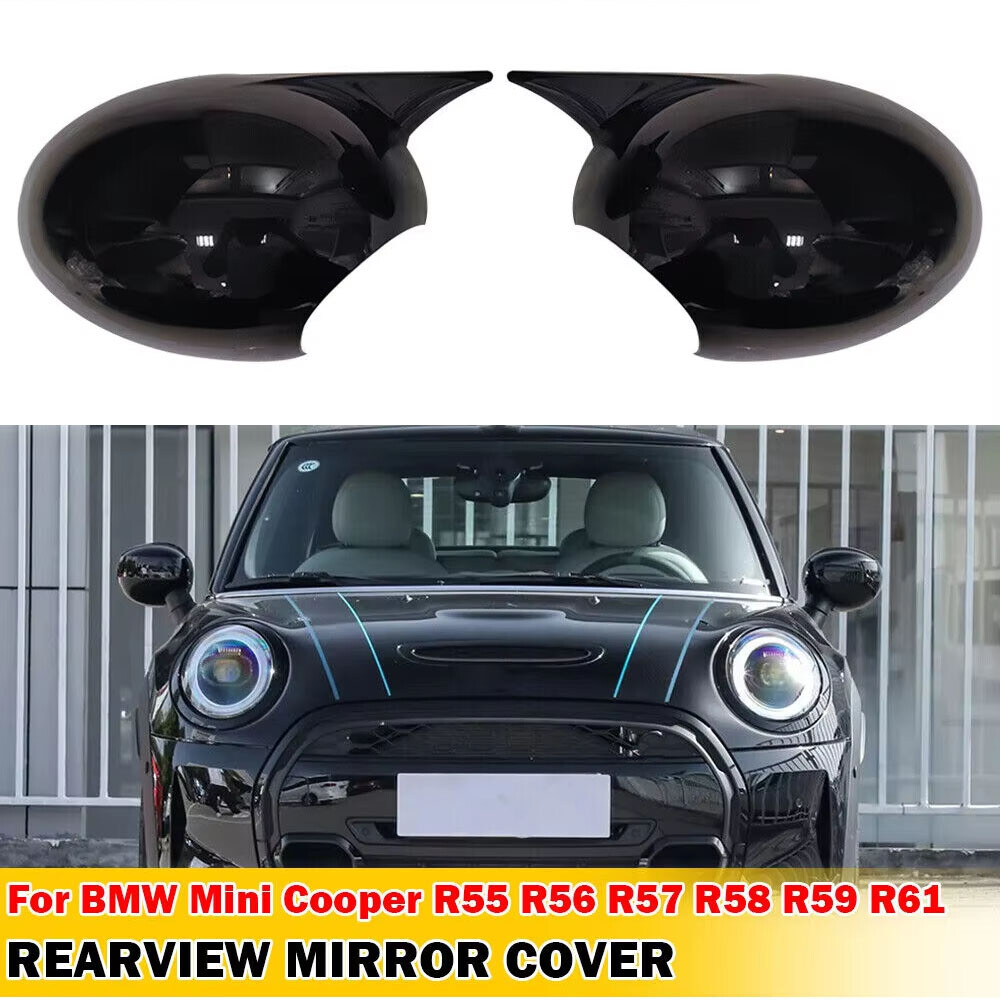 For BMW Mini Cooper R55 R56 R57 R58 R59 Rearview Side Mirror Cover Wing Cap Trim