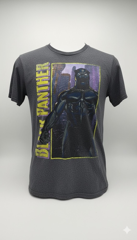 Marvel Black Panther T-Shirt Men's M Dark Gray Graphic Tee Wakanda Forever