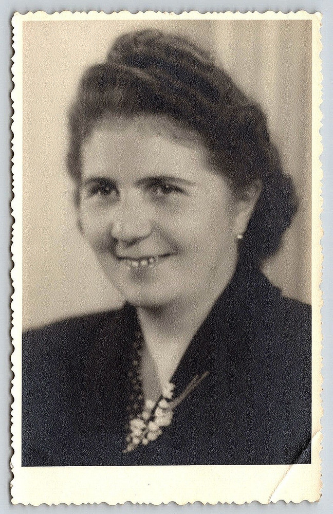 Original Old Vintage Antique Postcard Real Photo Picture Lady Woman Dress Hair