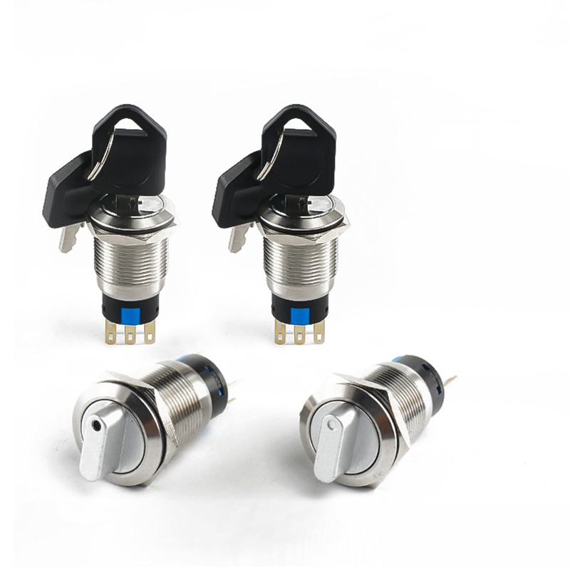 16-22mm Metal Rotary Switch Momentary Latching 2-3 Position IP65 Waterproof