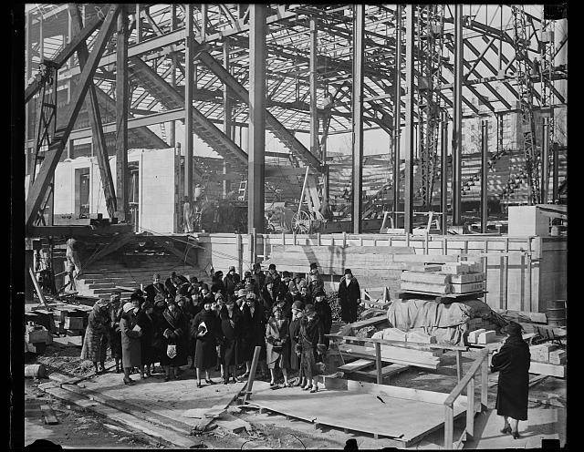 Photo:Group at building construction site