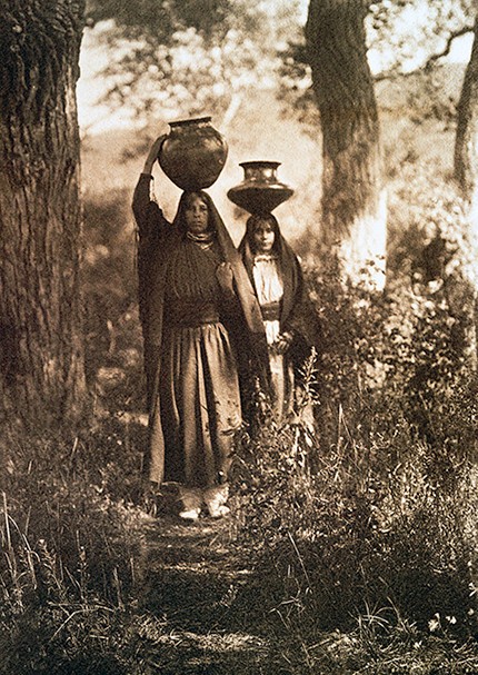 Taos River Path, Two Girls, Edward S. Curtis, c1905, 5