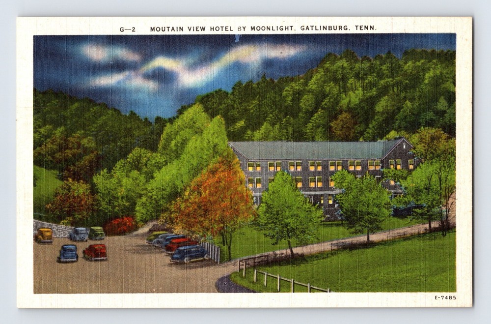Postcard Tennessee Gatlinburg TN Mountain View Hotel 1940s Unposted Linen
