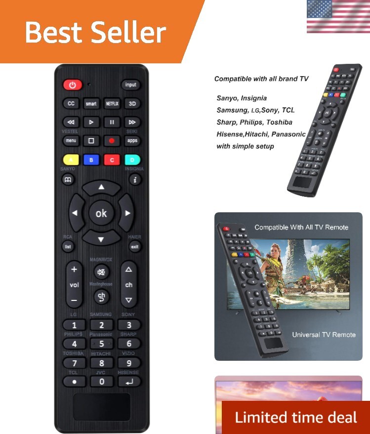 Universal TV Remote Compatible with LG Samsung TCL Philips Vizio Sharp Sony Panasonic