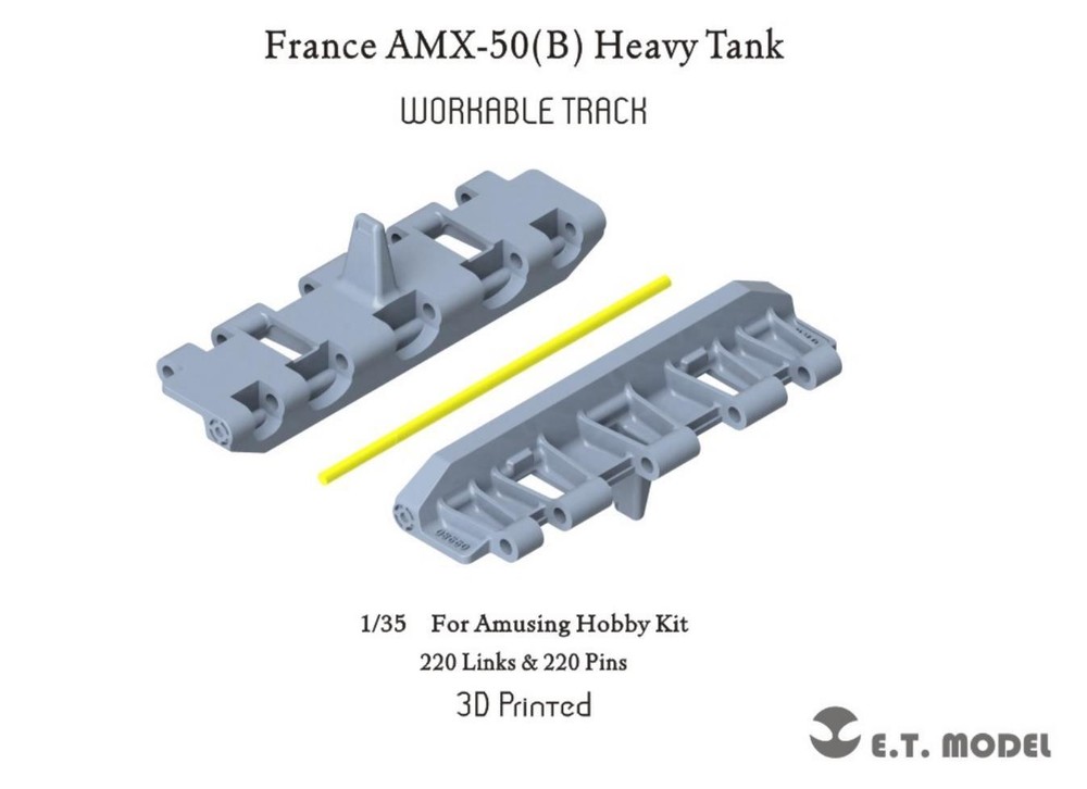 ET MODEL P35-040 1/35 France AMX-50(B) Heavy Tank Workable Track(3D Printed)