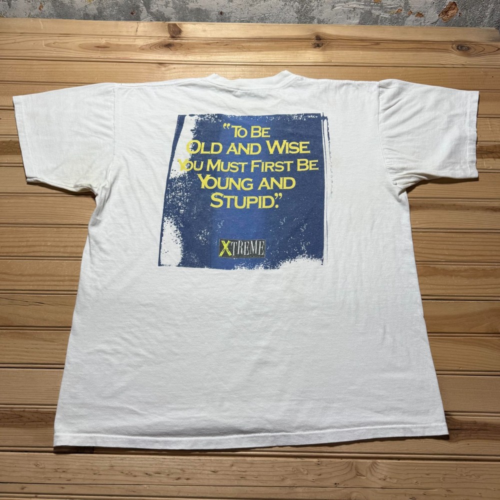 Vintage 90s Xtreme Life's Too Short Not To Be Quote T-Shirt USA Made - Size XL
