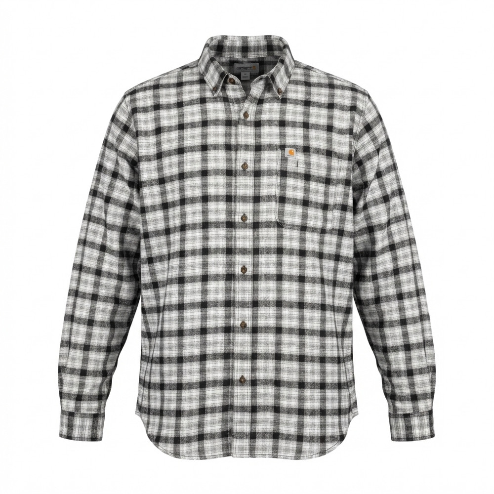 Carhartt Flannel Shirt Mens 3XL Tall Loose Fit Heavyweight Long-Sleeve Plaid